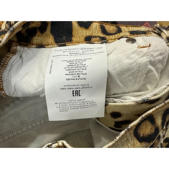 Etro Milano leopard Animal Print Jean Beige size 28 NWT MSPR 690 - Picture 7 of 10